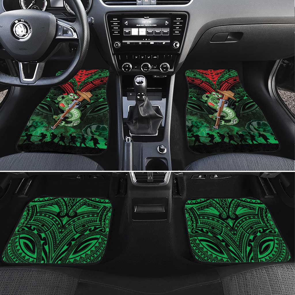 New Zealand ANZAC Day Car Mats Aotearoa Hei Tiki LT05 Set 4pcs Green - Polynesian Pride