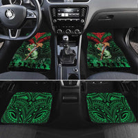 New Zealand ANZAC Day Car Mats Aotearoa Hei Tiki LT05 Set 4pcs Green - Polynesian Pride