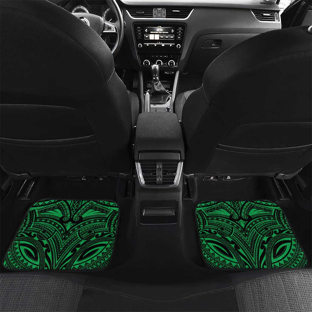New Zealand ANZAC Day Car Mats Aotearoa Hei Tiki LT05 Set 2pcs - Back Green - Polynesian Pride