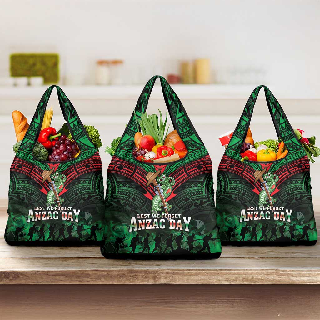 New Zealand ANZAC Day Grocery Bag Aotearoa Hei Tiki LT05 3-pack One Size Green - Polynesian Pride
