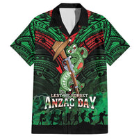 New Zealand ANZAC Day Hawaiian Shirt Aotearoa Hei Tiki LT05 Green - Polynesian Pride