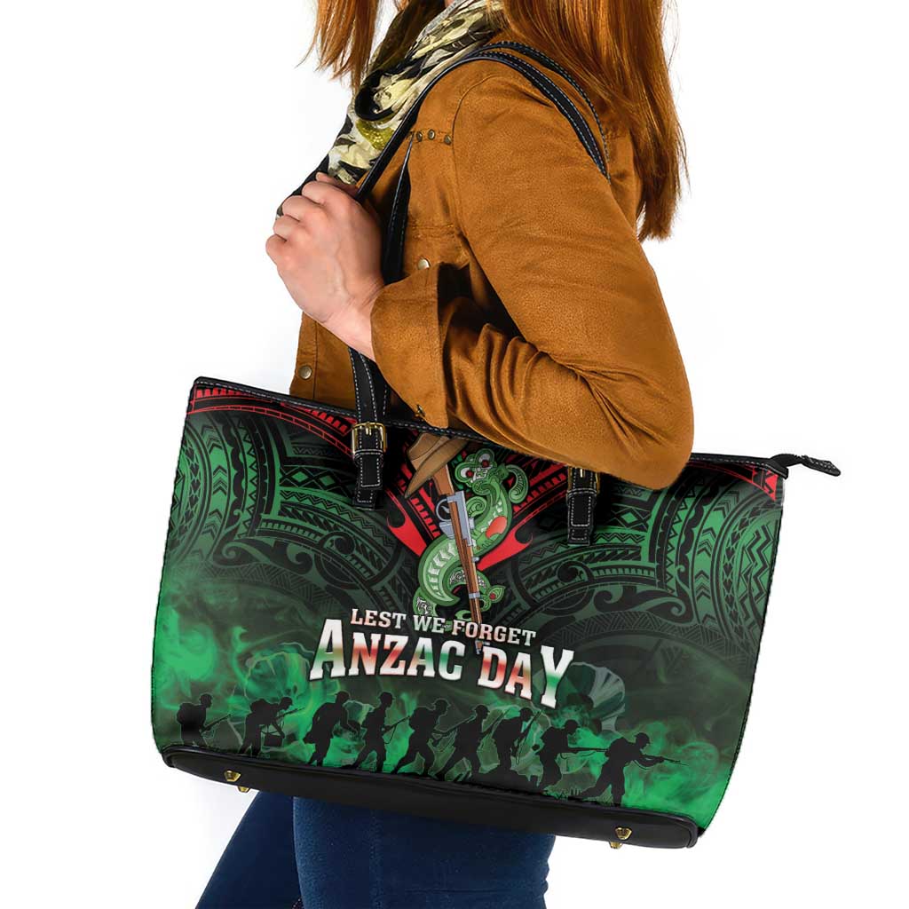 New Zealand ANZAC Day Leather Tote Bag Aotearoa Hei Tiki