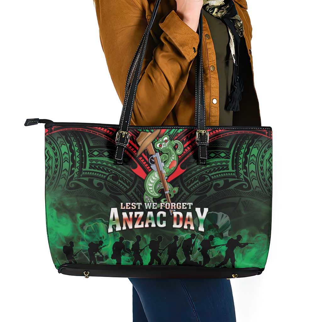 New Zealand ANZAC Day Leather Tote Bag Aotearoa Hei Tiki