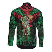 New Zealand ANZAC Day Long Sleeve Button Shirt Aotearoa Hei Tiki LT05 - Polynesian Pride