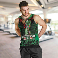 New Zealand ANZAC Day Men Tank Top Aotearoa Hei Tiki LT05 Green - Polynesian Pride