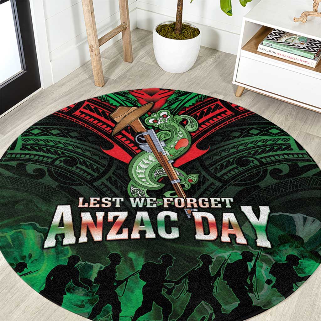 New Zealand ANZAC Day Round Carpet Aotearoa Hei Tiki