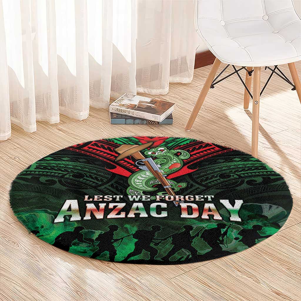 New Zealand ANZAC Day Round Carpet Aotearoa Hei Tiki