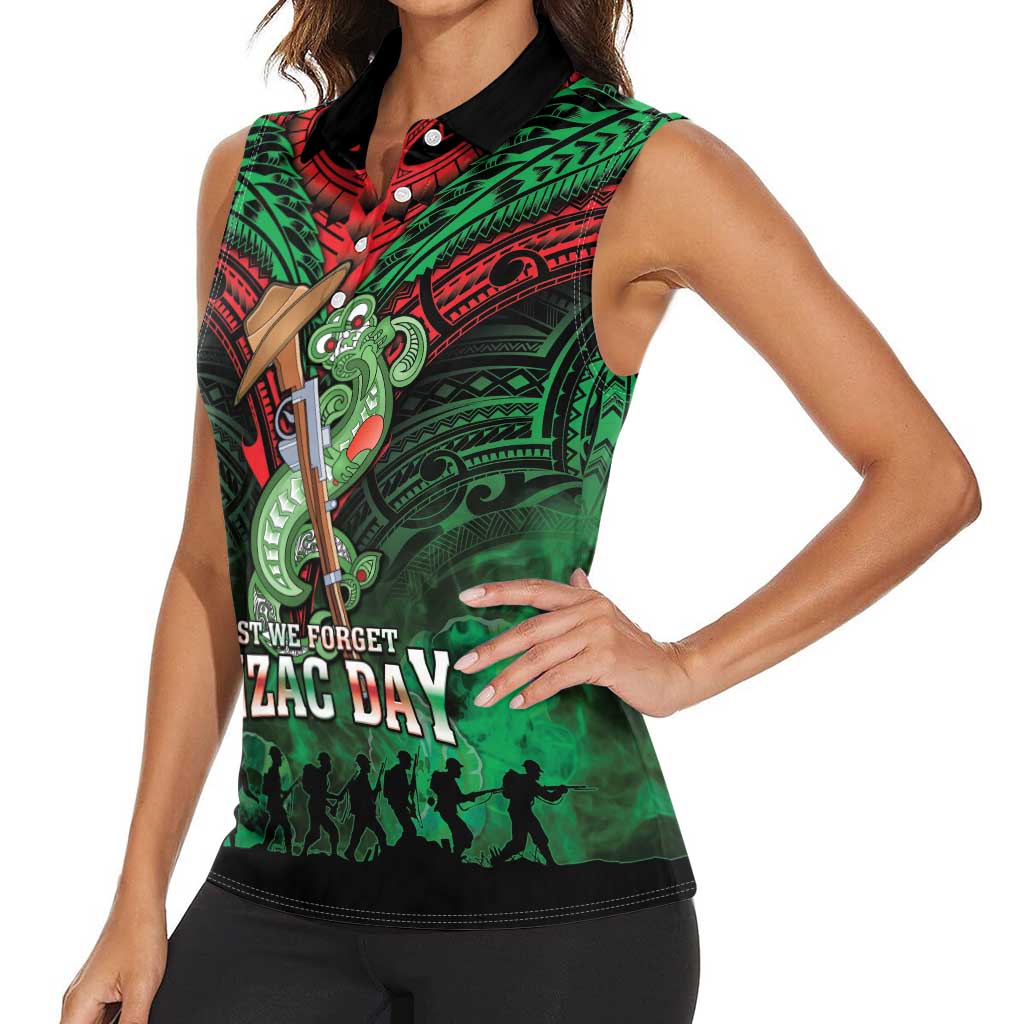 New Zealand ANZAC Day Women Sleeveless Polo Shirt Aotearoa Hei Tiki