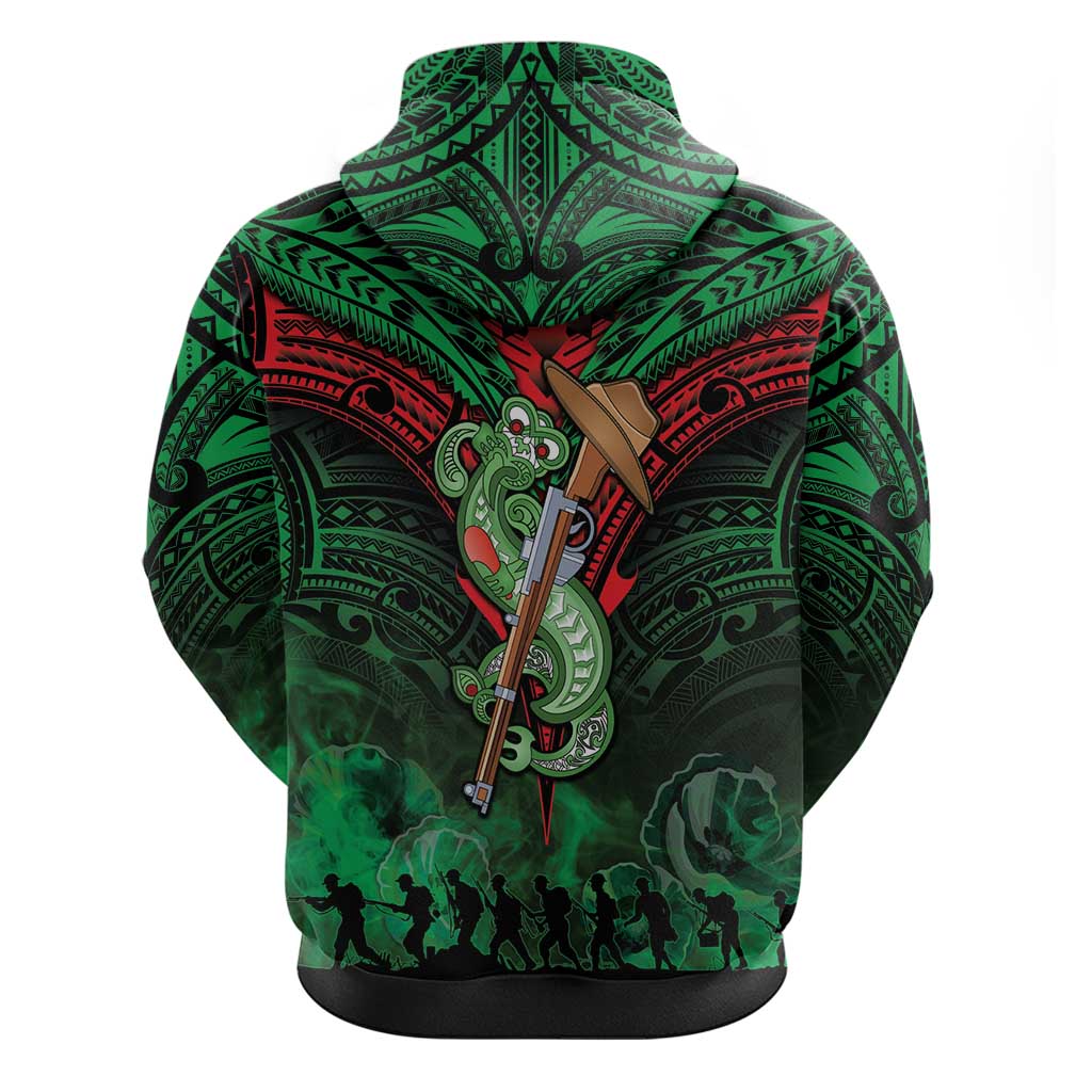 New Zealand ANZAC Day Zip Hoodie Aotearoa Hei Tiki