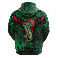 New Zealand ANZAC Day Zip Hoodie Aotearoa Hei Tiki