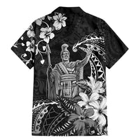 Hawaii King Kamehameha Day Family Matching Mermaid Dress and Hawaiian Shirt Polynesian Pattern Mix Hibiscus Black