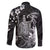 Hawaii King Kamehameha Day Family Matching Off Shoulder Short Dress and Hawaiian Shirt Polynesian Pattern Mix Hibiscus Black