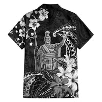 Hawaii King Kamehameha Day Family Matching Summer Maxi Dress and Hawaiian Shirt Polynesian Pattern Mix Hibiscus Black