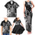 Hawaii King Kamehameha Day Family Matching Tank Maxi Dress and Hawaiian Shirt Polynesian Pattern Mix Hibiscus Black