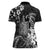 Hawaii King Kamehameha Day Women Polo Shirt Polynesian Pattern Mix Hibiscus Black