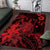 Hawaii King Kamehameha Day Area Rug Polynesian Pattern Mix Hibiscus Red