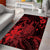 Hawaii King Kamehameha Day Area Rug Polynesian Pattern Mix Hibiscus Red