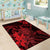 Hawaii King Kamehameha Day Area Rug Polynesian Pattern Mix Hibiscus Red