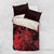 Hawaii King Kamehameha Day Bedding Set Polynesian Pattern Mix Hibiscus Red