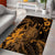 Hawaii King Kamehameha Day Area Rug Polynesian Pattern Mix Hibiscus Gold