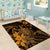 Hawaii King Kamehameha Day Area Rug Polynesian Pattern Mix Hibiscus Gold