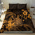 Hawaii King Kamehameha Day Bedding Set Polynesian Pattern Mix Hibiscus Gold