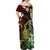 Hawaii King Kamehameha Day Family Matching Off Shoulder Maxi Dress and Hawaiian Shirt Polynesian Pattern Mix Hibiscus Reggae