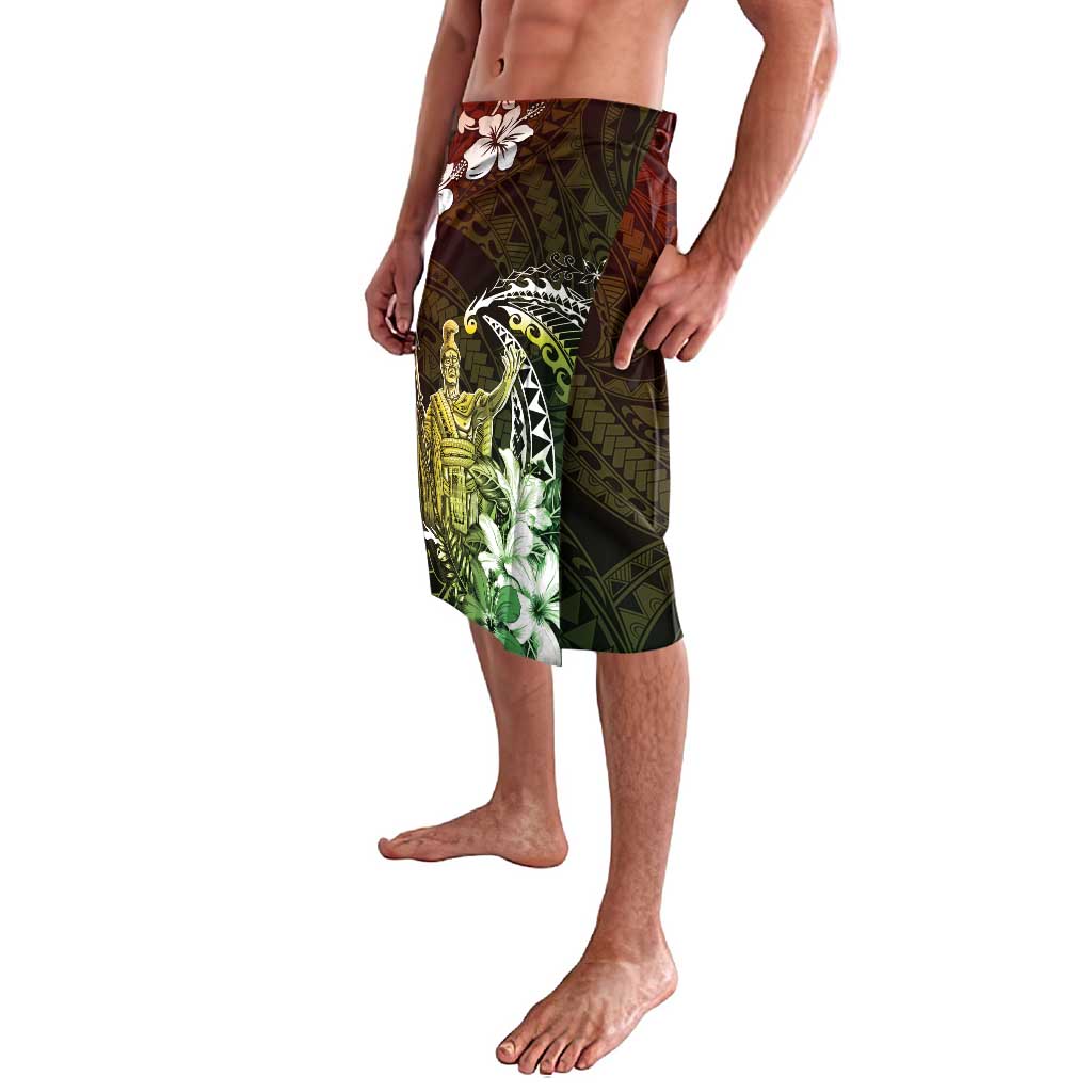 Hawaii King Kamehameha Day Lavalava Polynesian Pattern Mix Hibiscus Reggae