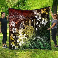 Hawaii King Kamehameha Day Quilt Polynesian Pattern Mix Hibiscus Reggae