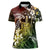 Hawaii King Kamehameha Day Women Polo Shirt Polynesian Pattern Mix Hibiscus Reggae