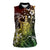 Hawaii King Kamehameha Day Women Sleeveless Polo Shirt Polynesian Pattern Mix Hibiscus Reggae