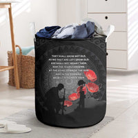 Cook Islands ANZAC Day Laundry Basket Soldier Silhouette Remembrance LT05 Black - Polynesian Pride