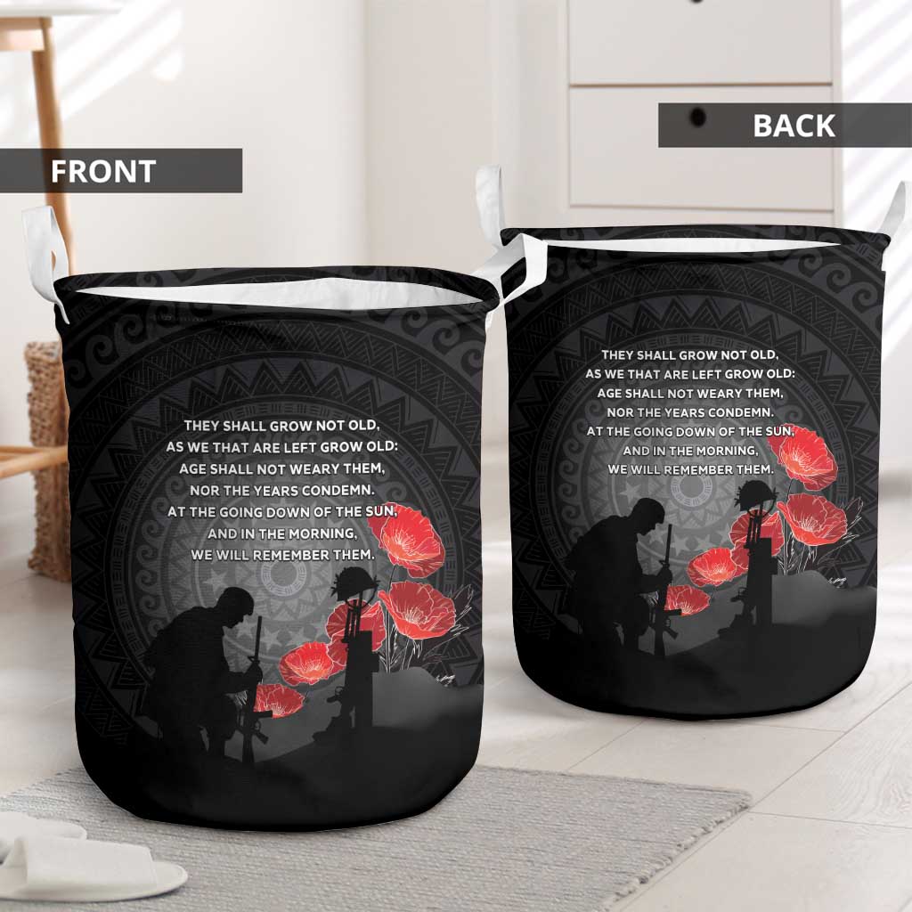 Cook Islands ANZAC Day Laundry Basket Soldier Silhouette Remembrance LT05 - Polynesian Pride
