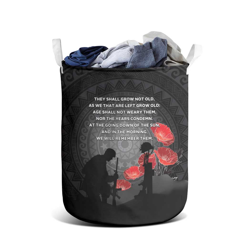 Cook Islands ANZAC Day Laundry Basket Soldier Silhouette Remembrance LT05 - Polynesian Pride