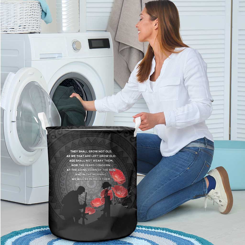 Cook Islands ANZAC Day Laundry Basket Soldier Silhouette Remembrance LT05 - Polynesian Pride