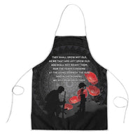 Cook Islands ANZAC Day Apron Soldier Silhouette Remembrance LT05 Black - Polynesian Pride