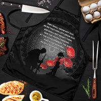 Cook Islands ANZAC Day Apron Soldier Silhouette Remembrance LT05 Black - Polynesian Pride