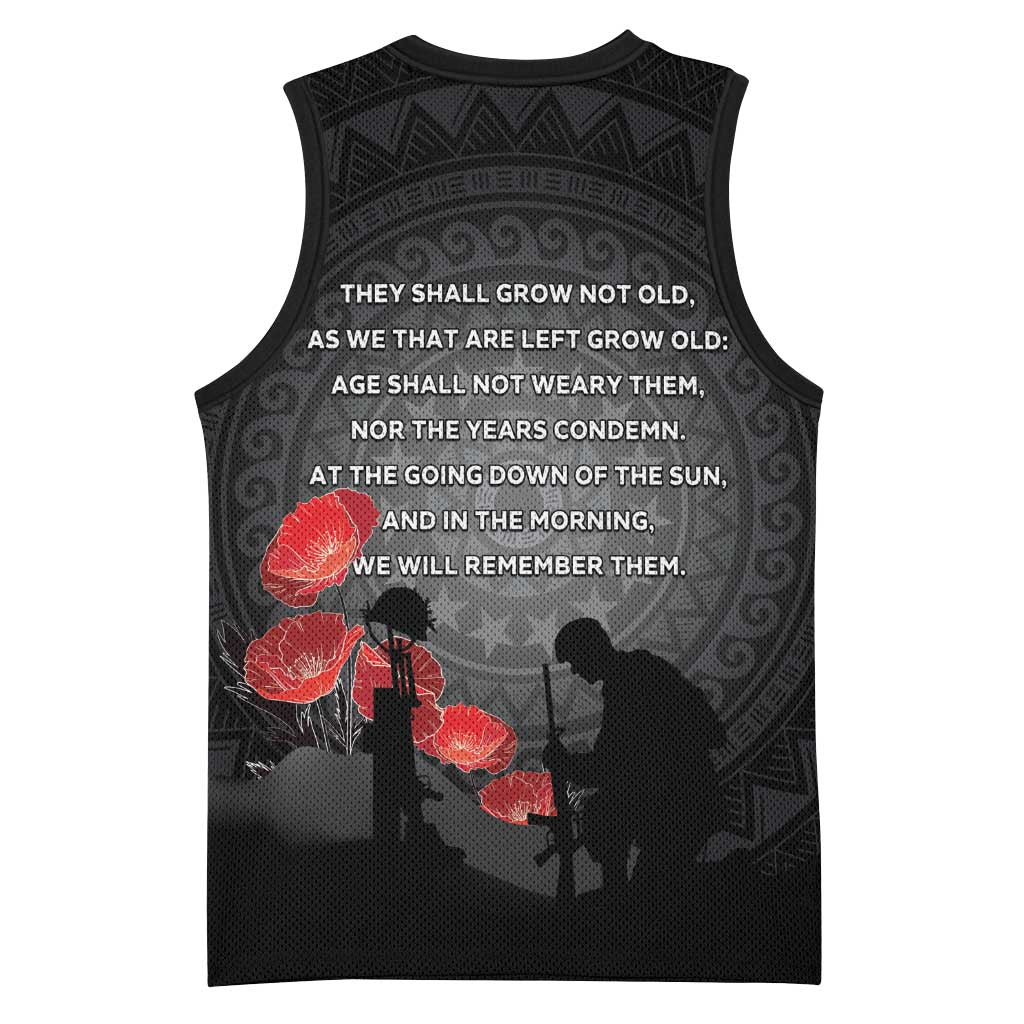 Cook Islands ANZAC Day Basketball Jersey Soldier Silhouette Remembrance LT05 - Polynesian Pride