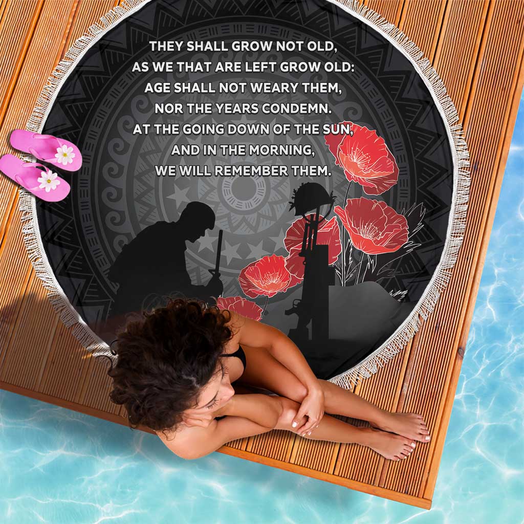 Cook Islands ANZAC Day Beach Blanket Soldier Silhouette Remembrance