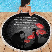 Cook Islands ANZAC Day Beach Blanket Soldier Silhouette Remembrance
