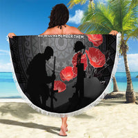 Cook Islands ANZAC Day Beach Blanket Soldier Silhouette Remembrance