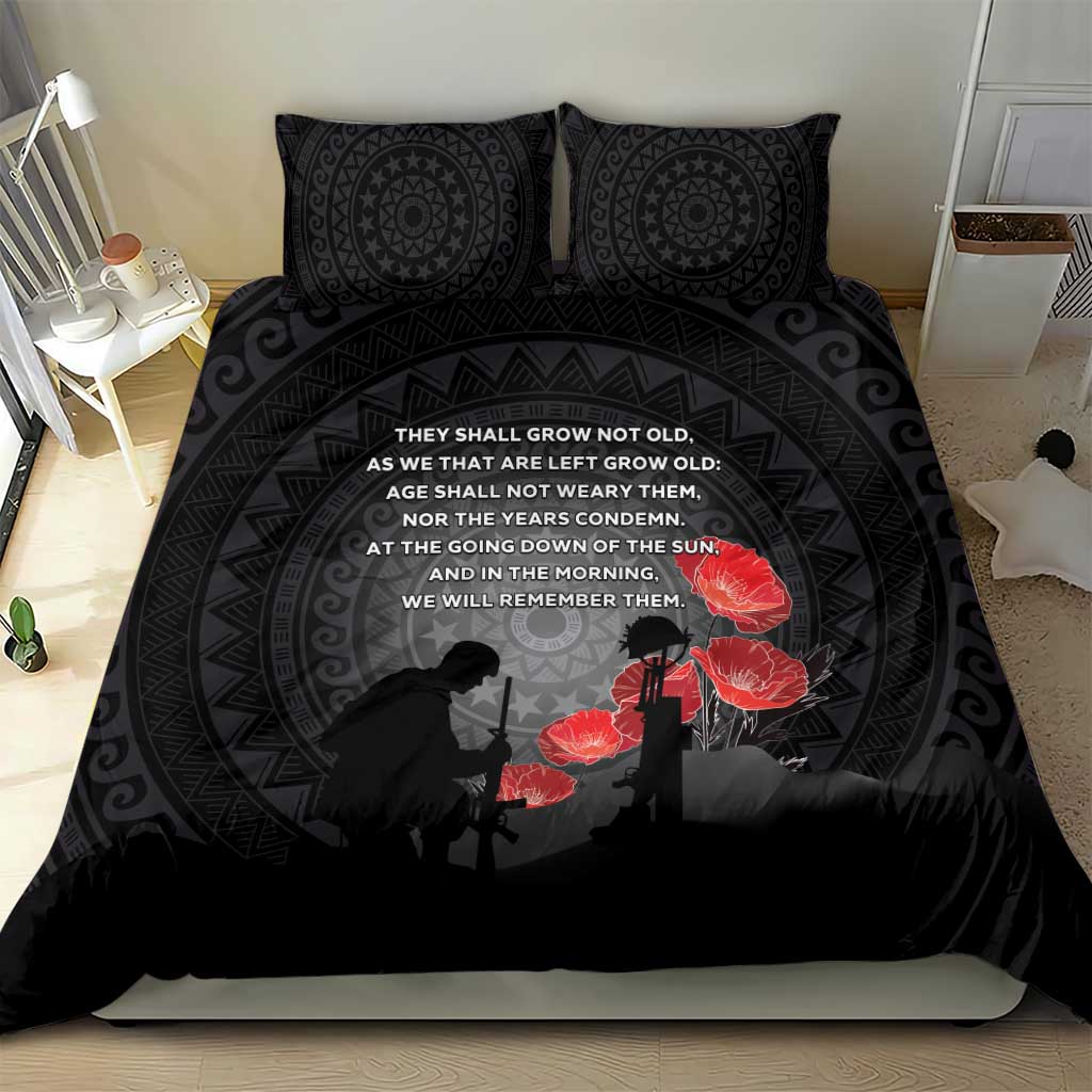 Cook Islands ANZAC Day Bedding Set Soldier Silhouette Remembrance LT05 - Polynesian Pride