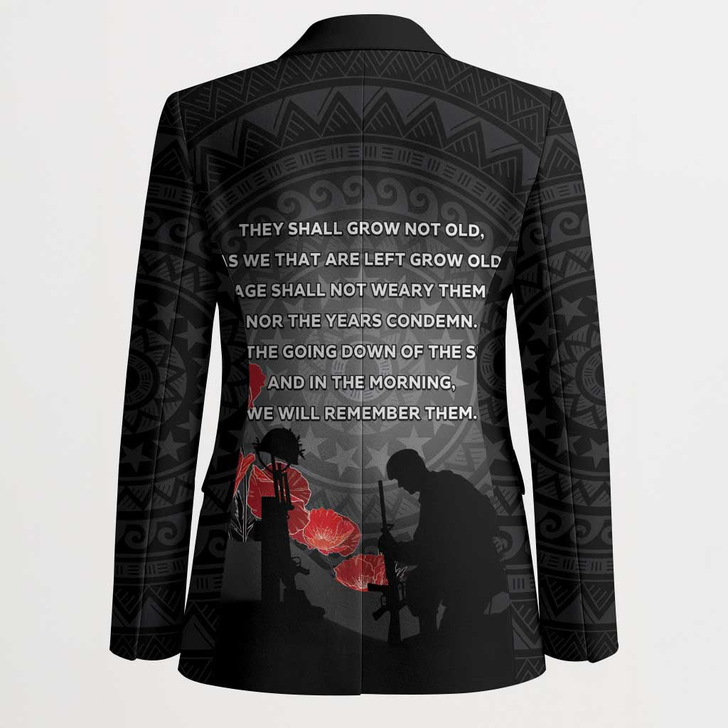 Cook Islands ANZAC Day Blazer Soldier Silhouette Remembrance LT05 - Polynesian Pride