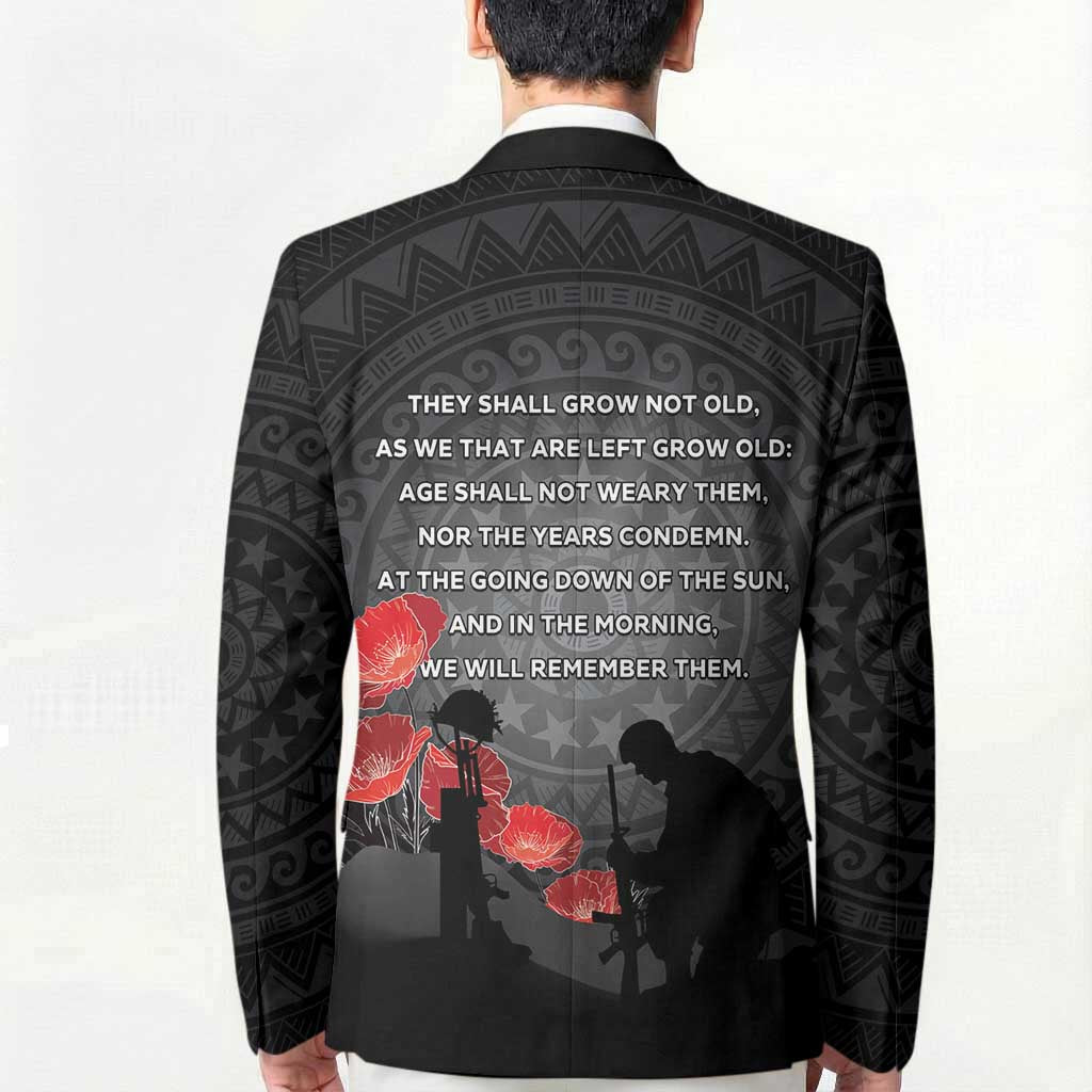 Cook Islands ANZAC Day Blazer Soldier Silhouette Remembrance LT05 - Polynesian Pride