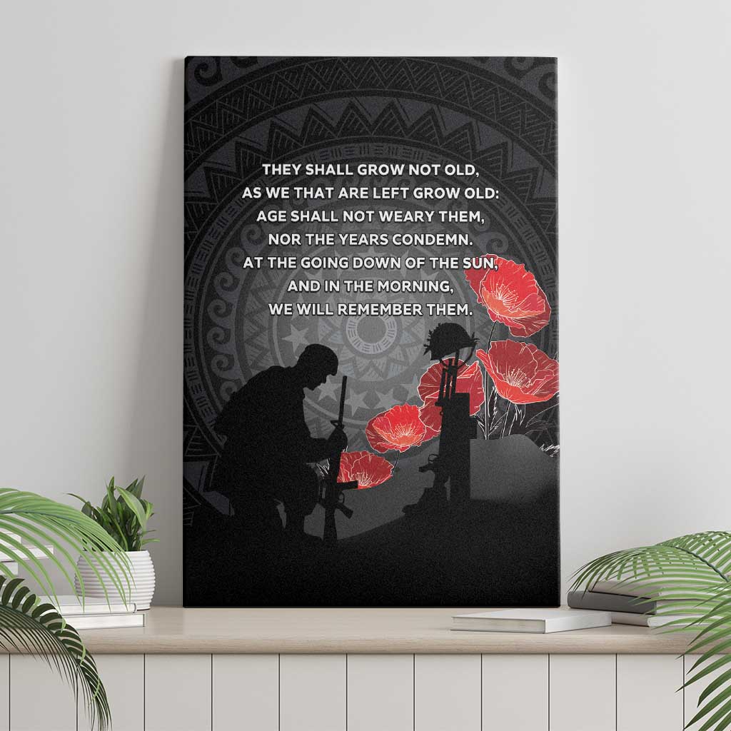 Cook Islands ANZAC Day Canvas Wall Art Soldier Silhouette Remembrance LT05 - Polynesian Pride
