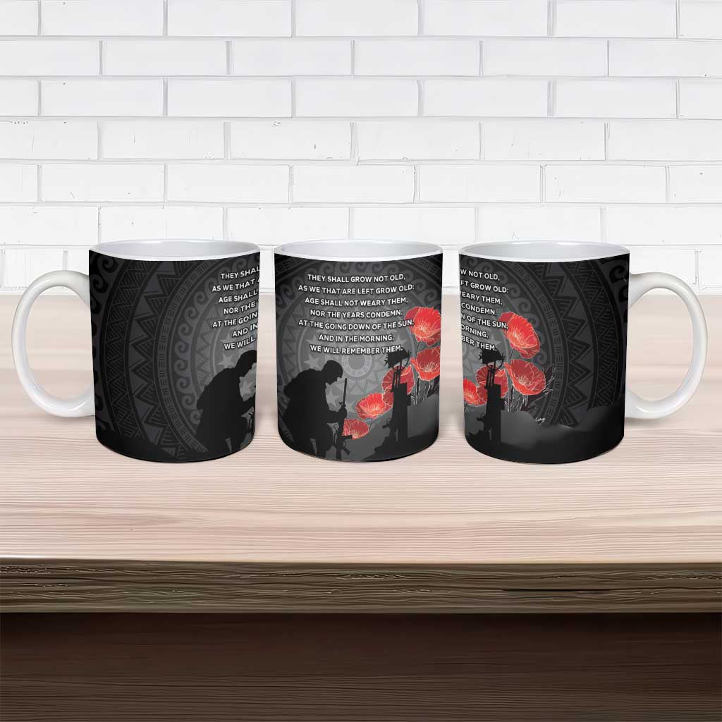 Cook Islands ANZAC Day Ceramic Mug Soldier Silhouette Remembrance LT05 - Polynesian Pride