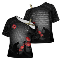 Cook Islands ANZAC Day Cross Shoulder Shirt Soldier Silhouette Remembrance LT05 - Polynesian Pride