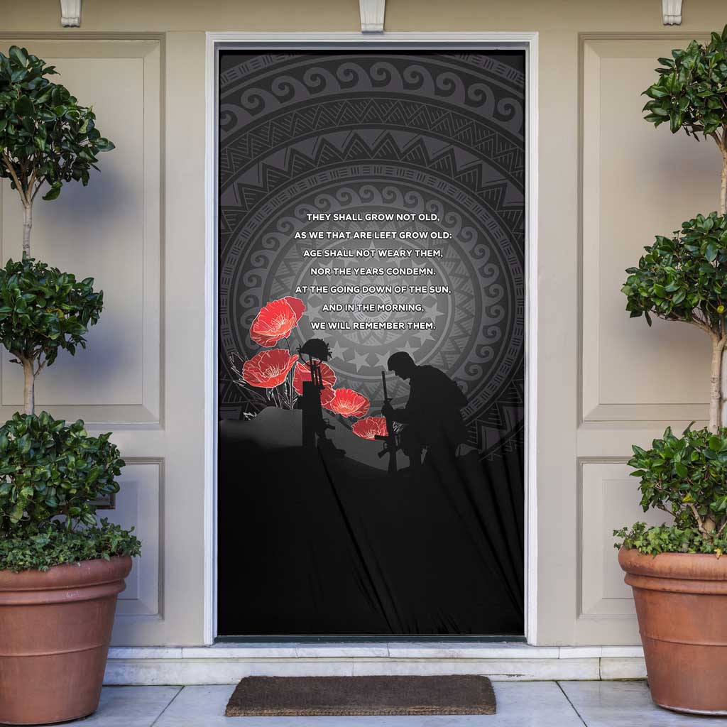 Cook Islands ANZAC Day Door Cover Soldier Silhouette Remembrance