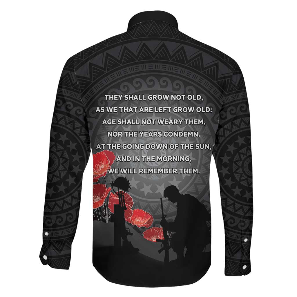 Cook Islands ANZAC Day Family Matching Off The Shoulder Long Sleeve Dress and Hawaiian Shirt Soldier Silhouette Remembrance
