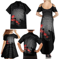 Cook Islands ANZAC Day Family Matching Summer Maxi Dress and Hawaiian Shirt Soldier Silhouette Remembrance
